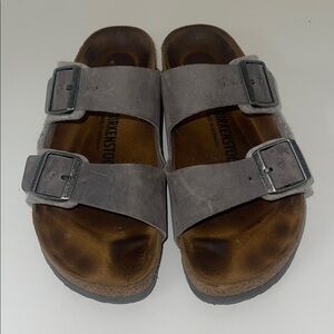 Birkenstock Gray and Brown Women's Sandals